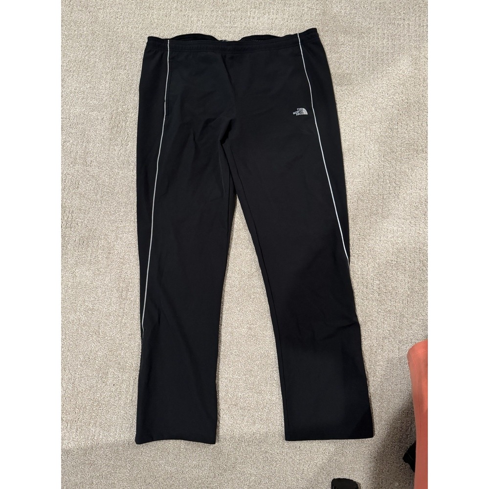 The North Face Softshell Track Pants Mens Large Black Elastic Waist Pockets Gym